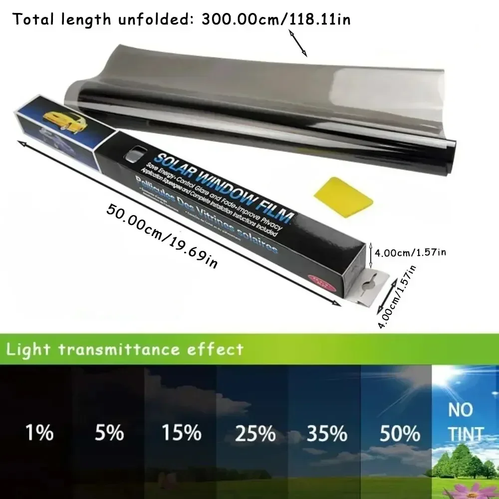 Glass Protector Auto - 3m x 50cm vlt preto folhas