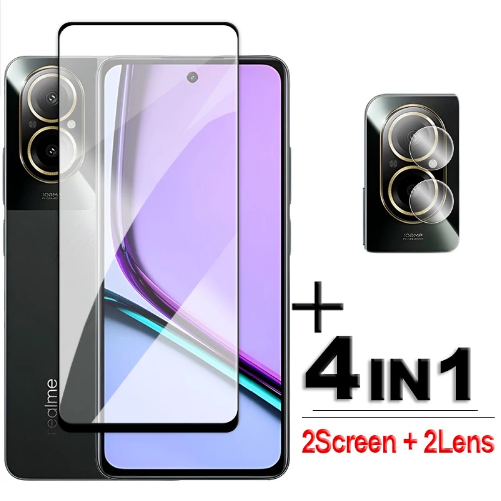 Realme C67 - 4 em 1 vidro temperado para