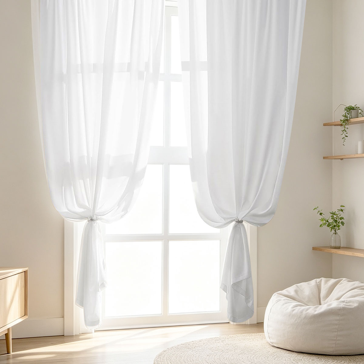 Cortinas Voil Brancas Sólidas  - Privacy Filter 2Pack avaliação e preço