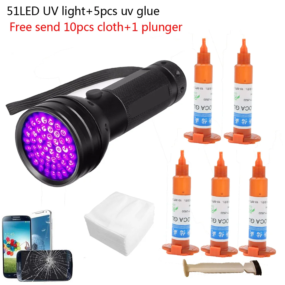 51 led luz uv 5 pçs/lote 5g TP - Liquid Uv Glue Kit avaliação e preço